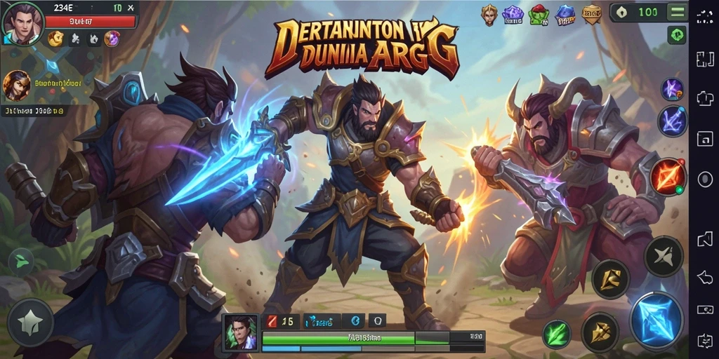 Screenshot 234E menampilkan aksi pertarungan yang mendebarkan di dunia fantasi.