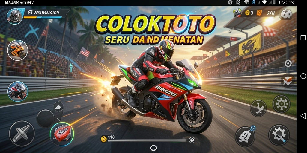 Gameplay seru dengan balapan motor yang mendebarkan.