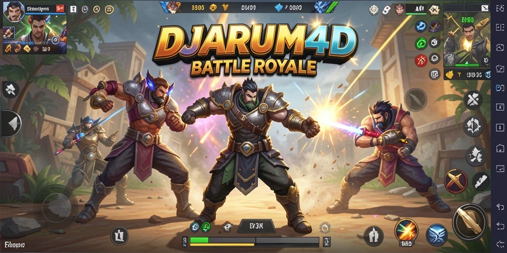 Screenshot gameplay DJARUM4D menampilkan aksi seru dalam pertarungan Battle Royale.