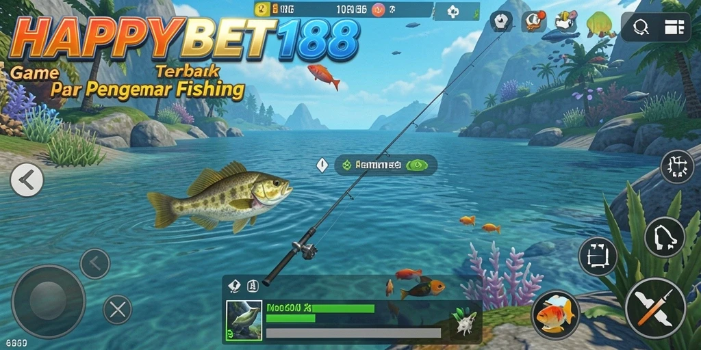 Tangkapan ikan besar dalam gameplay HAPPYBET188 yang penuh warna.