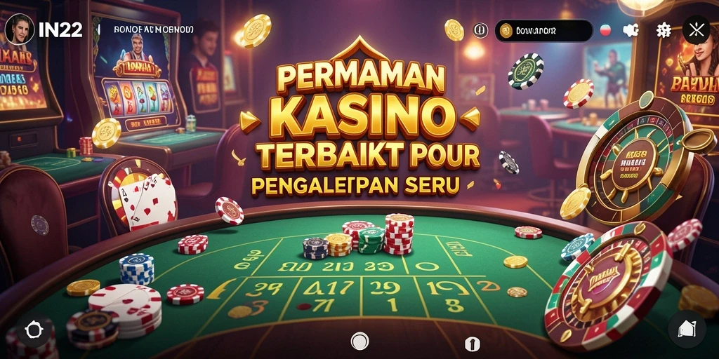 Tampilan permainan Kasino yang mendebarkan dan menarik di IN22.