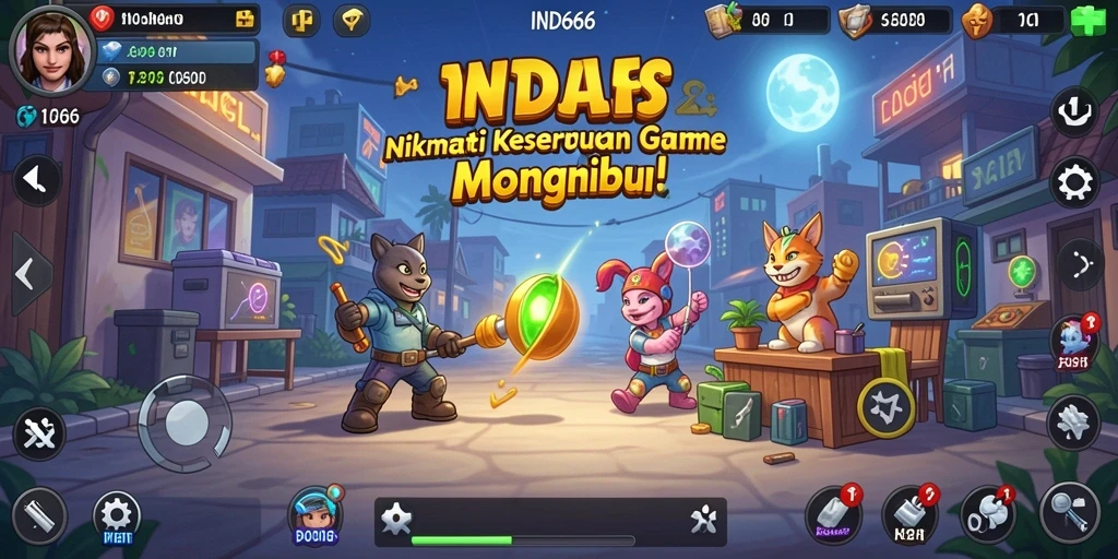 Tangkapan layar IND666 menunjukkan gameplay Idle yang menarik dan interaktif.