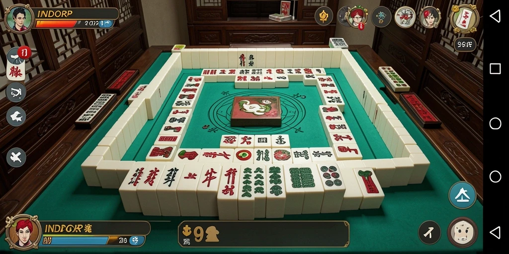 Tampilan gameplay menarik dari INDORP dengan desain ubin Mahjong.