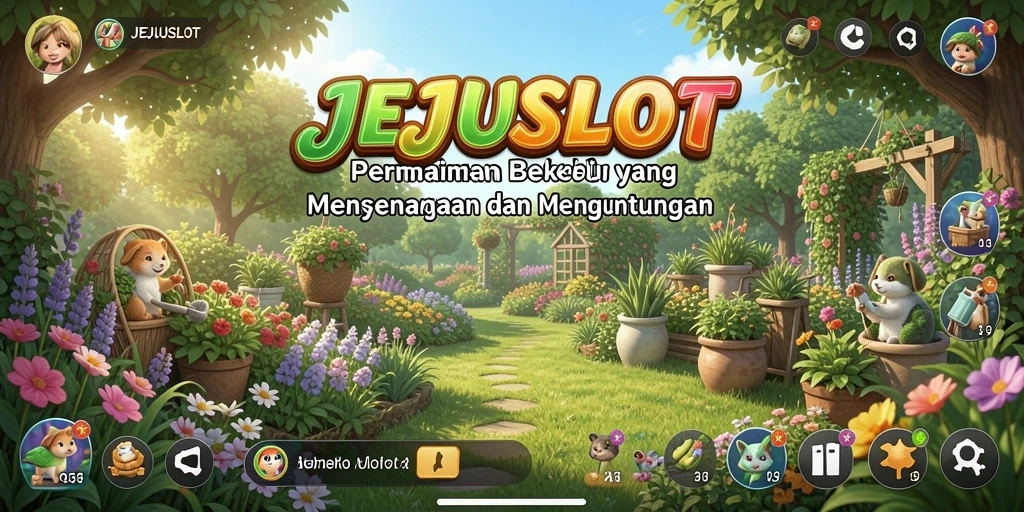 Tampilan menarik gameplay JEJUSLOT dengan kebun yang subur.