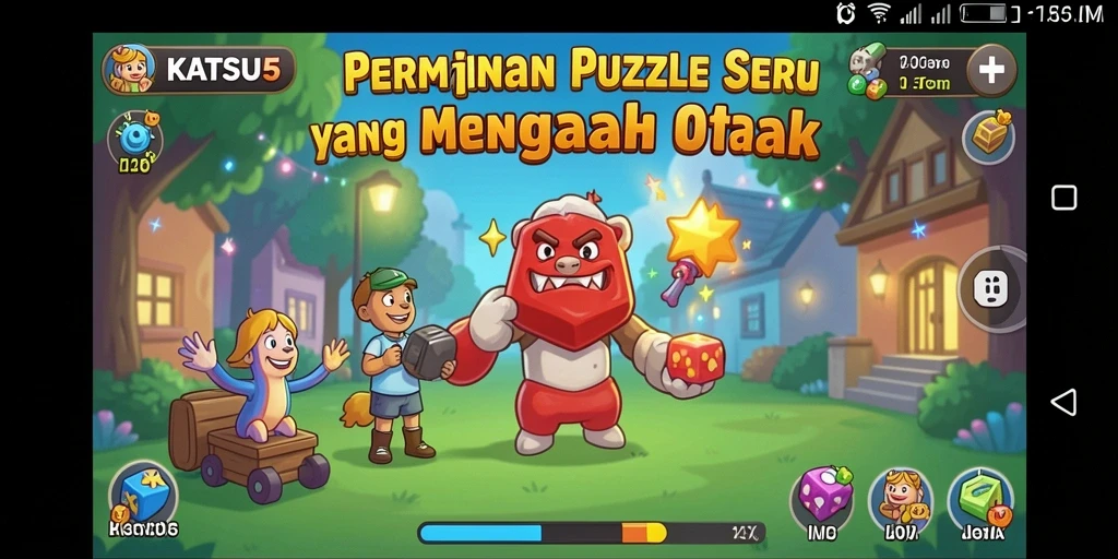 Screenshot gameplay KATSU5 menampilkan teka-teki yang menarik.