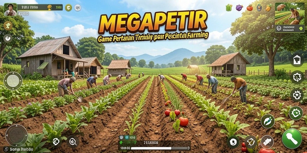Tampilan gameplay seru di kebun pertanian MEGAPETIR.