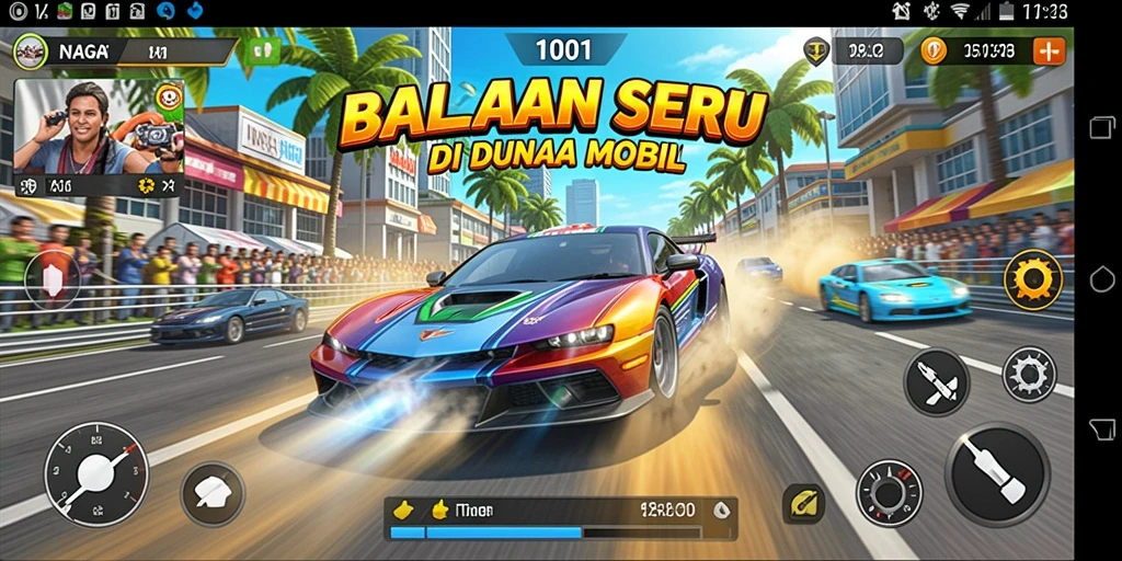 Gameplay mendebarkan di NAGA1001 dengan mobil balap yang cepat.