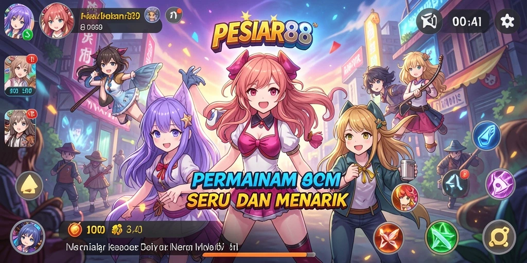 Tampilan menarik dari gameplay PESIAR88 yang penuh warna.