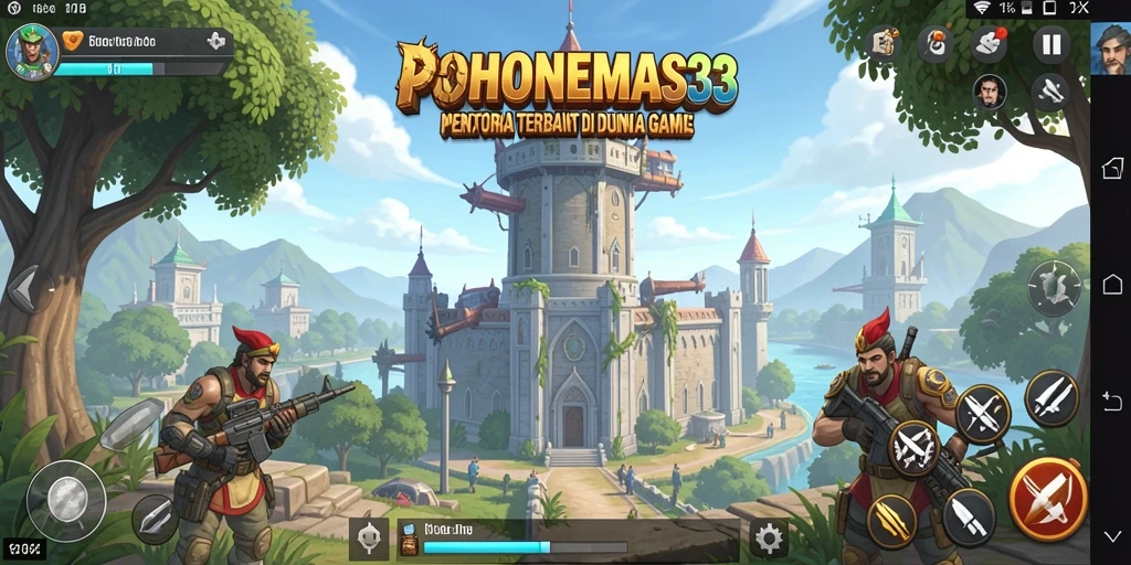 Tampilan gameplay yang mendebarkan dari POHONEMAS33 dalam aksi Tower Defense.