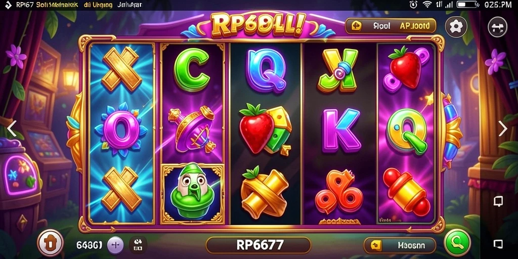 Tampilan gameplay menarik dan menegangkan dari RP6677 saat memutar slot.