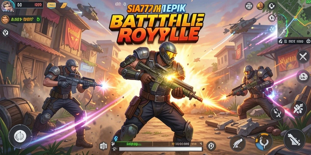 Tampilan gameplay seru dalam SIA777 dengan aksi Battle Royale yang mendebarkan.