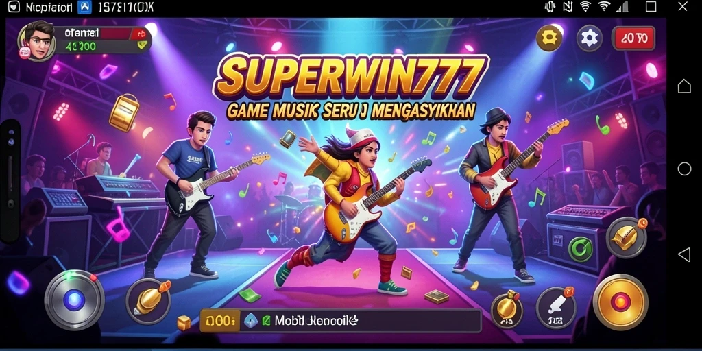 Screenshot utama <strong>SUPERWIN777</strong> menampilkan gameplay seru dengan musik yang mengalun.