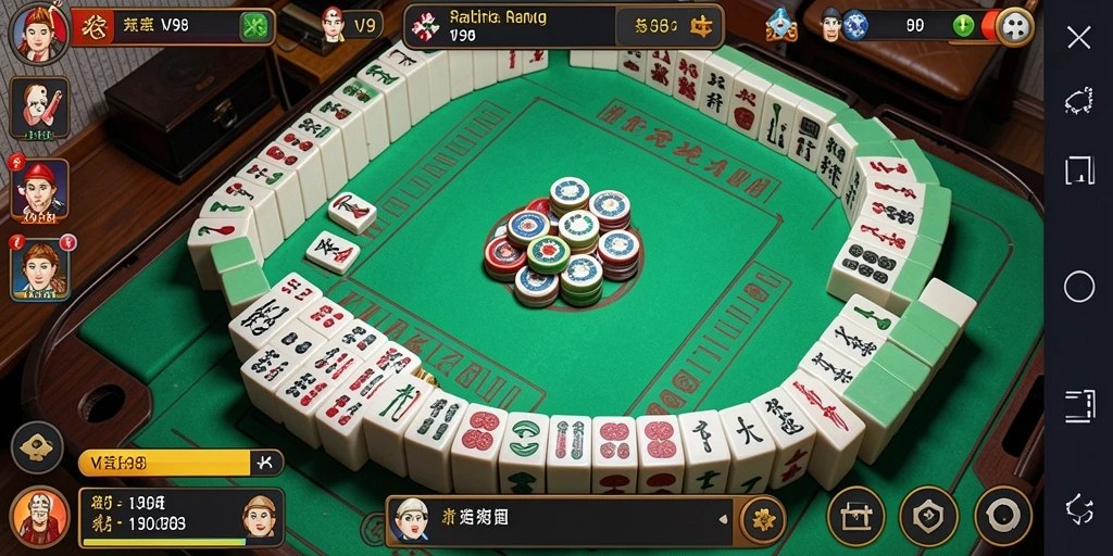 Screenshot V98 menampilkan gameplay seru dari Mahjong.