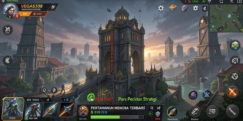 Tampilan gameplay menakjubkan dari game Tower Defense VEGAS338.