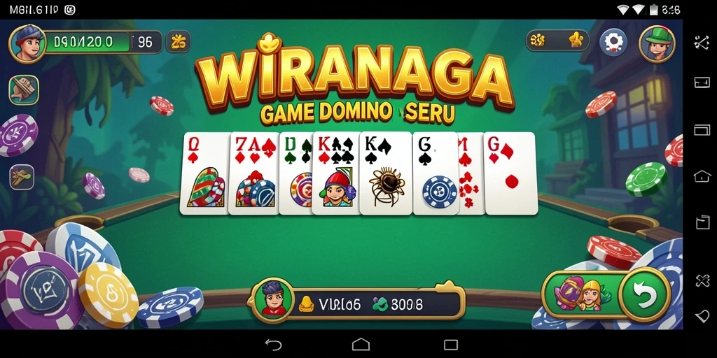 Tampilan gameplay seru dalam permainan domino WIRANAGA.