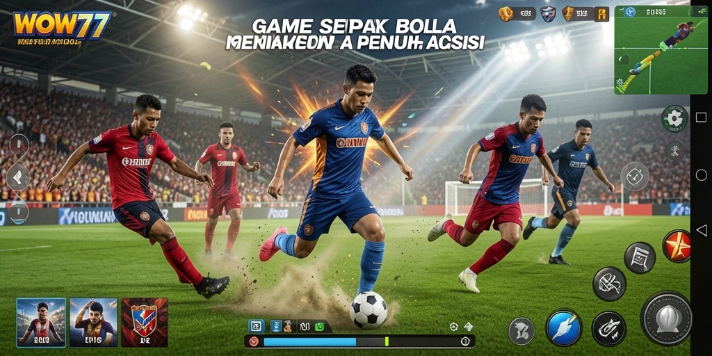 Tampilan menarik dari gameplay sepak bola realistis WOW77.