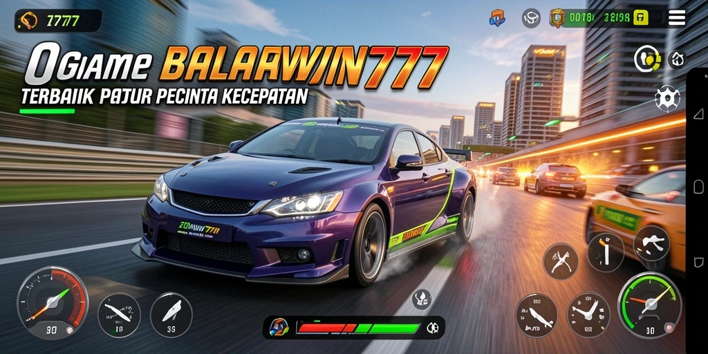 Gameplay <strong>ZONAWIN777</strong> yang intens dan mendebarkan di lintasan balap.
